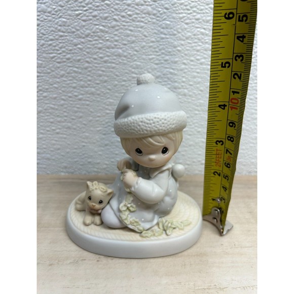 1988 Enesco Precious Moments Meowie Christmas Porcelain Figurine By Sam Butcher - Picture 9 of 13